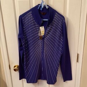 New!  Women's Royal Blue Embellished Cardigan
